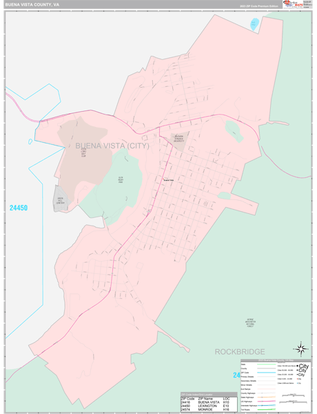 Buena Vista County, VA Wall Map